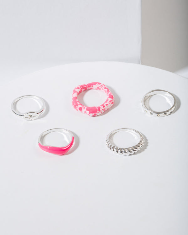 Colette by Colette Hayman Pink Textured Ring Pack