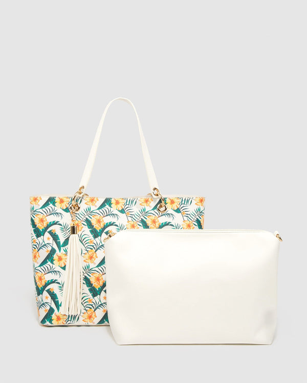 Colette by Colette Hayman Print Posie Tassel Tote Bag