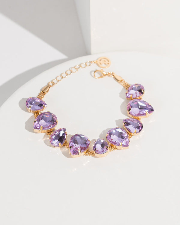 Colette by Colette Hayman Purple Alternating Crystal Chain Bracelet