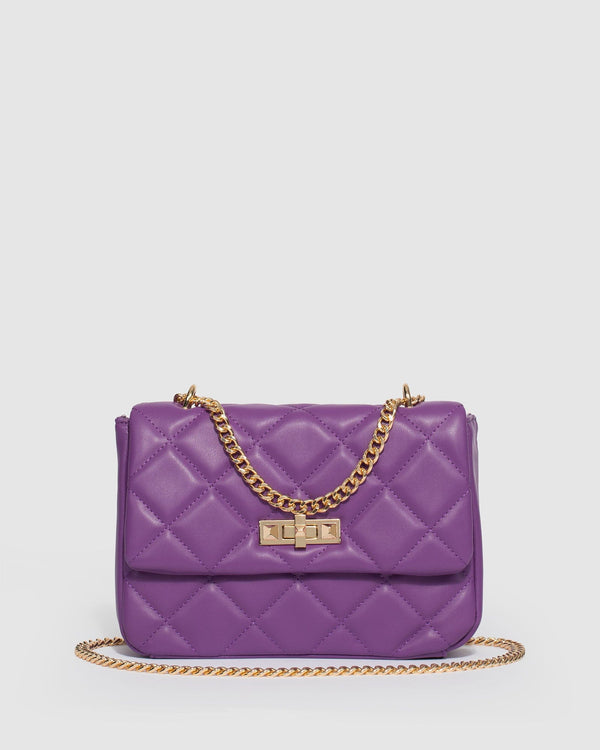 Colette by Colette Hayman Purple Amillia Stud Lock Crossbody Bag