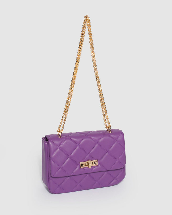 Colette by Colette Hayman Purple Amillia Stud Lock Crossbody Bag