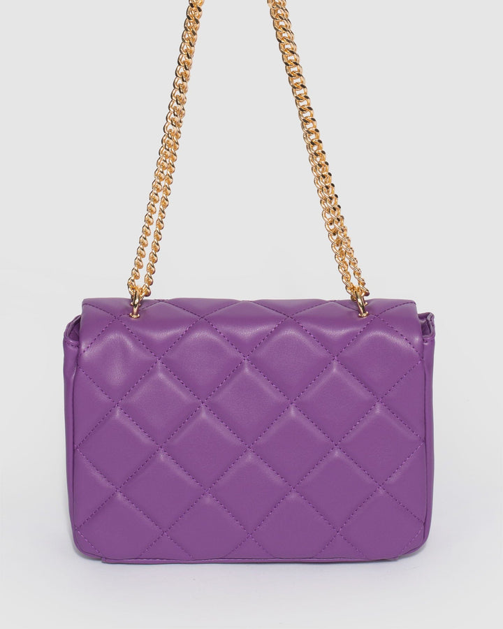 Colette by Colette Hayman Purple Amillia Stud Lock Crossbody Bag