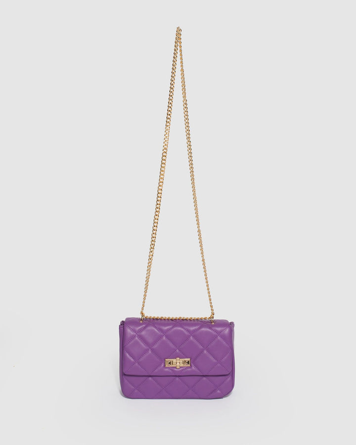 Colette by Colette Hayman Purple Amillia Stud Lock Crossbody Bag