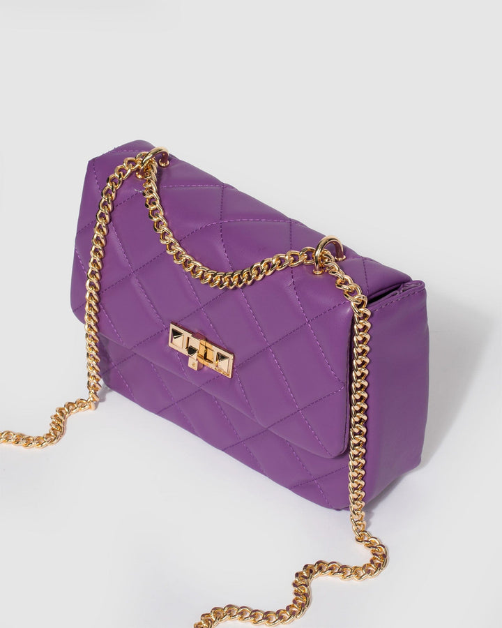 Colette by Colette Hayman Purple Amillia Stud Lock Crossbody Bag
