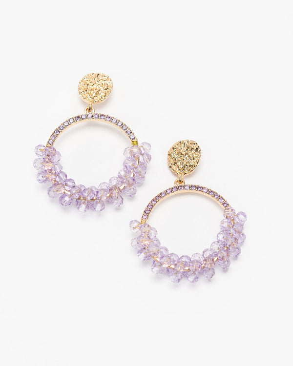 Colette by Colette Hayman Purple Beaded Circle Drop Earrings