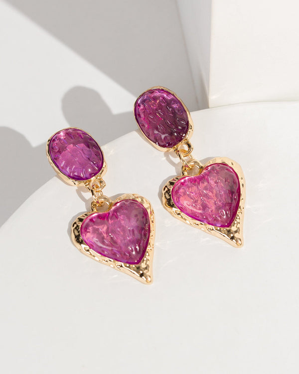 Colette by Colette Hayman Purple Heart Drops Earrings