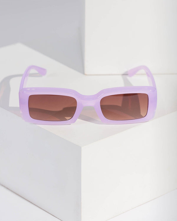 Colette by Colette Hayman Purple Rectangle Coloured Sunglasses