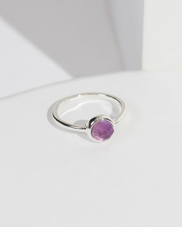 Colette by Colette Hayman Purple Round Crystal Organic Band Ring
