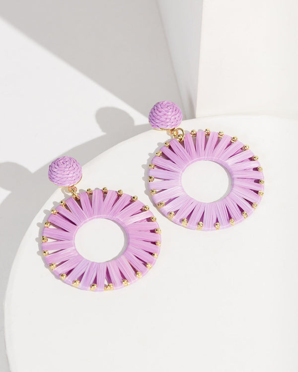 Colette by Colette Hayman Purple Woven Hoop Earrings