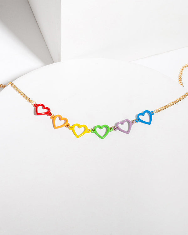 Colette by Colette Hayman Rainbow Colour Love Heart Necklace
