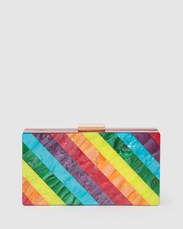 Colette by Colette Hayman Rainbow Mabel Acrylic Clutch Bag