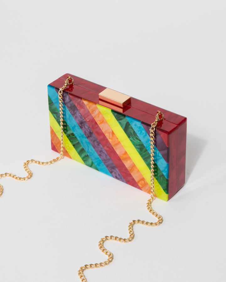 Colette by Colette Hayman Rainbow Mabel Acrylic Clutch Bag
