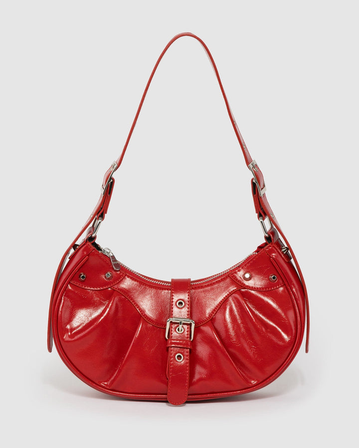 Colette by Colette Hayman Red Avalon Buckle Shoulder Bag