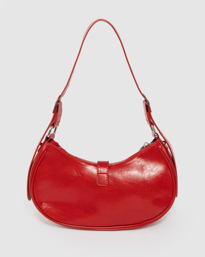Colette by Colette Hayman Red Avalon Buckle Shoulder Bag