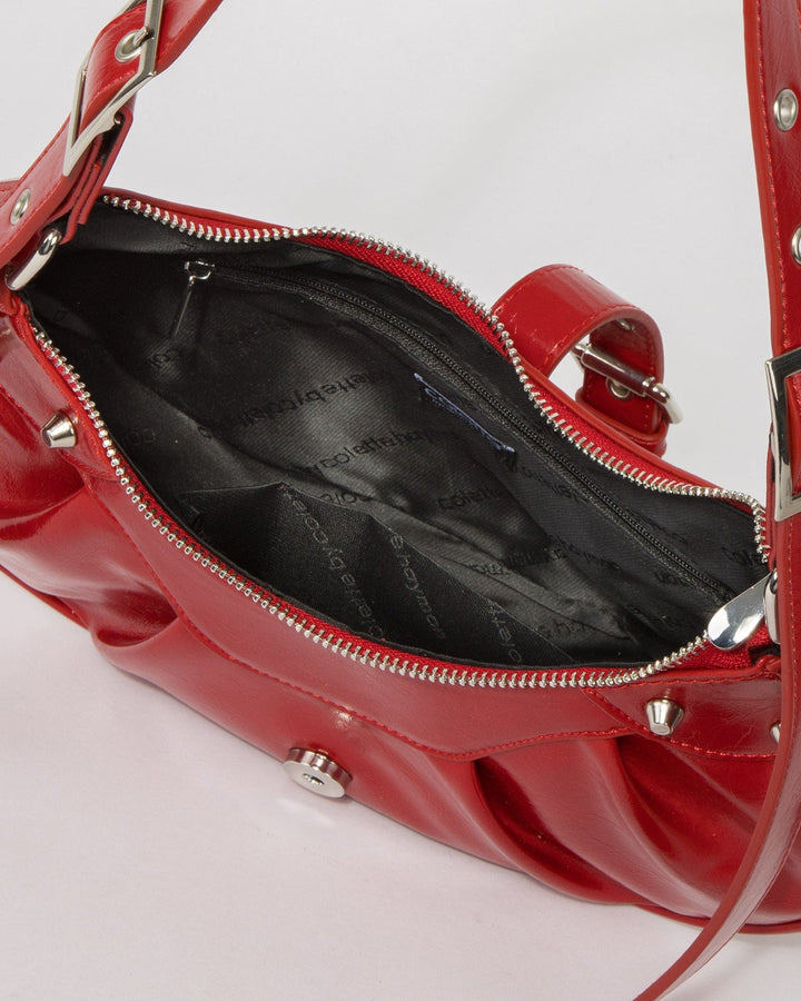 Colette by Colette Hayman Red Avalon Buckle Shoulder Bag