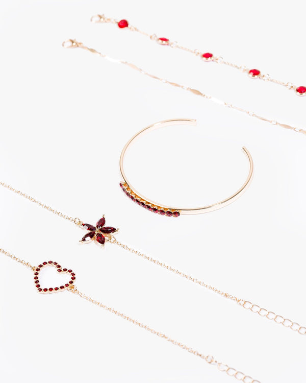 Colette by Colette Hayman Red Bangle And Bracelet Pack