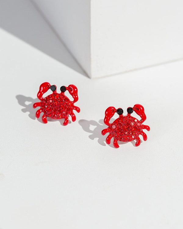 Colette by Colette Hayman Red Crystal Crab Stud Earrings