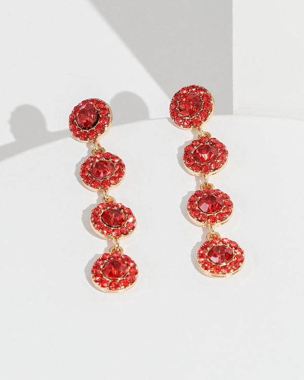Colette by Colette Hayman Red Crystal Framed Earrings