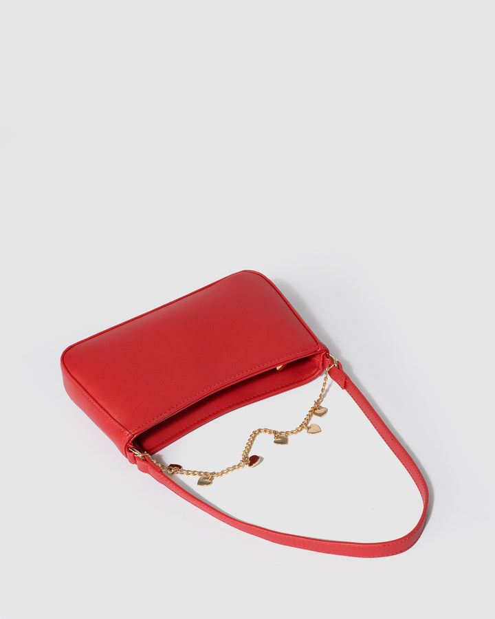 Colette by Colette Hayman Red Frankie Heart Chain Shoulder Bag