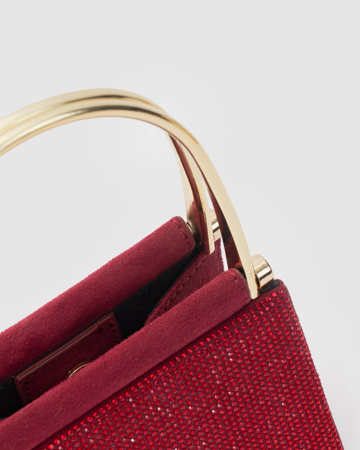 Colette by Colette Hayman Red Joanna Snake Metal Handle Mini Bag