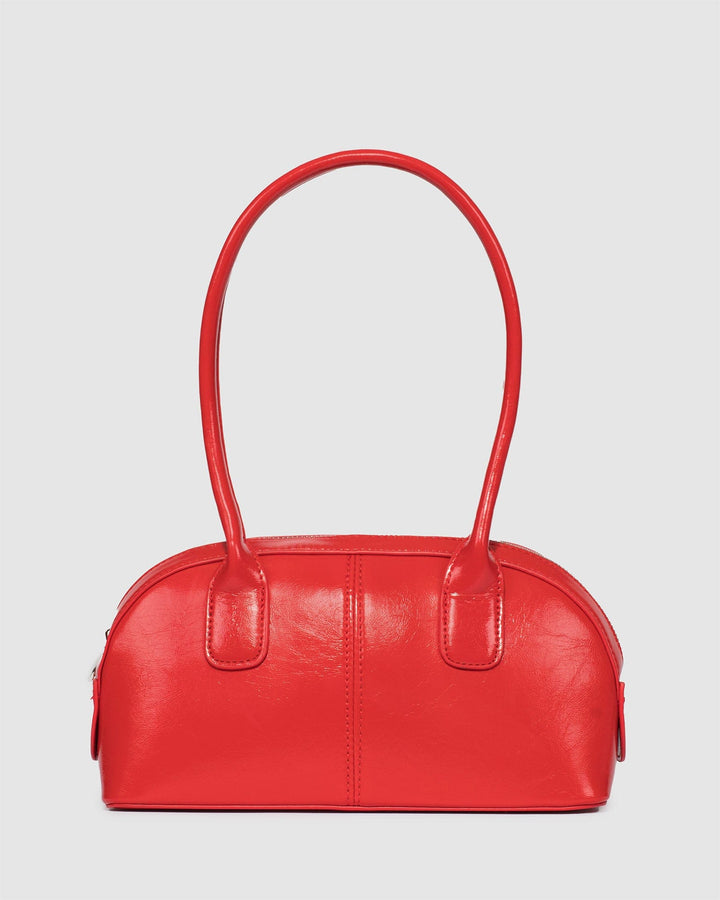 Colette by Colette Hayman Red Kenzie Stitch Bowler Bag