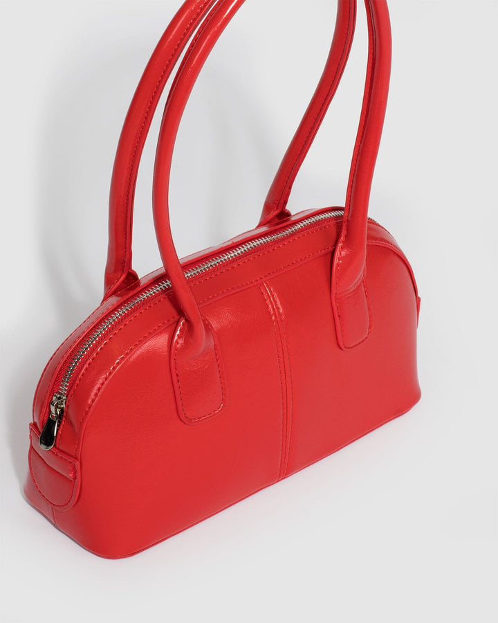 Colette by Colette Hayman Red Kenzie Stitch Bowler Bag