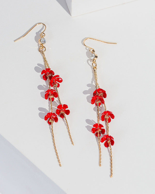 Colette by Colette Hayman Red Little Flowers Drop Earrings