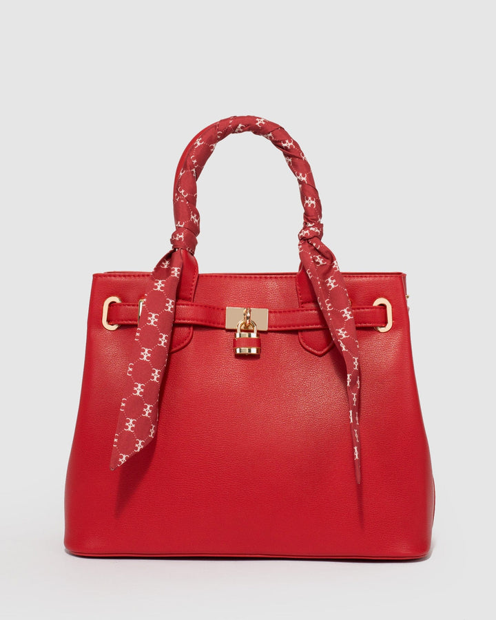 Colette by Colette Hayman Red Mary-Beth Lock Tote Bag