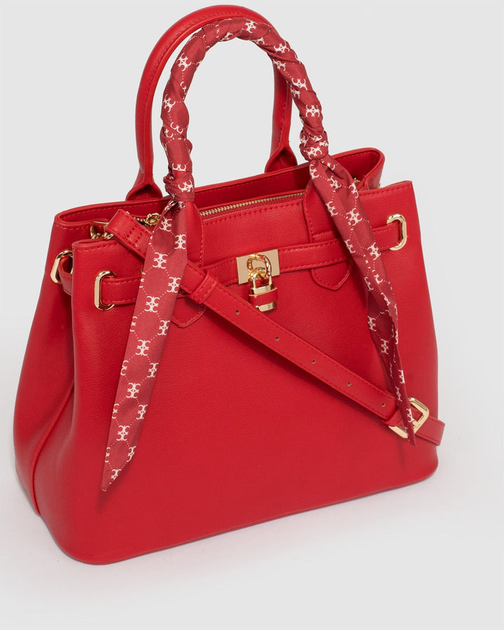 Colette by Colette Hayman Red Mary-Beth Lock Tote Bag