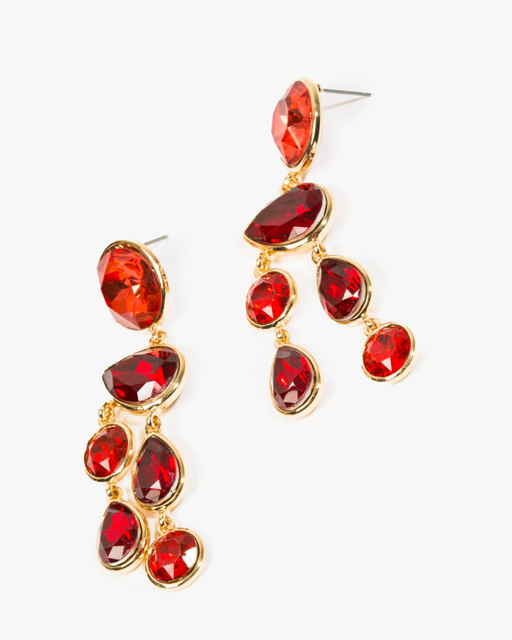 Colette by Colette Hayman Red Mixed Shape Crystal Drop Earrings
