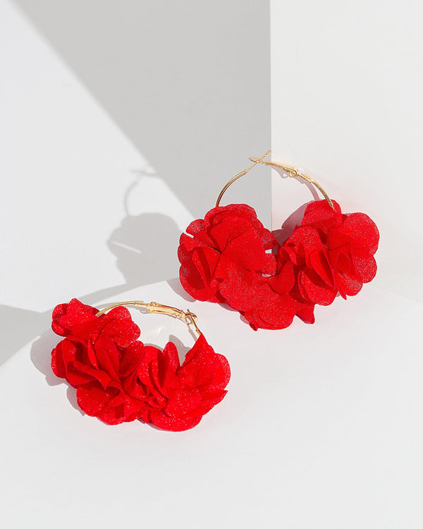 Colette by Colette Hayman Red Petal Hoop Earrings
