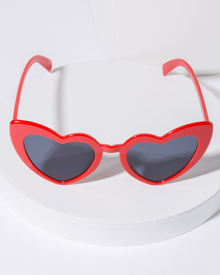 Colette by Colette Hayman Red Plain Love Heart Sunglasses