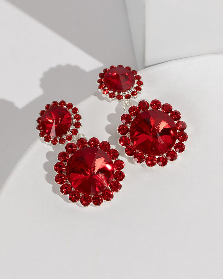 Colette by Colette Hayman Red Red Double Crystal Drop Earrings