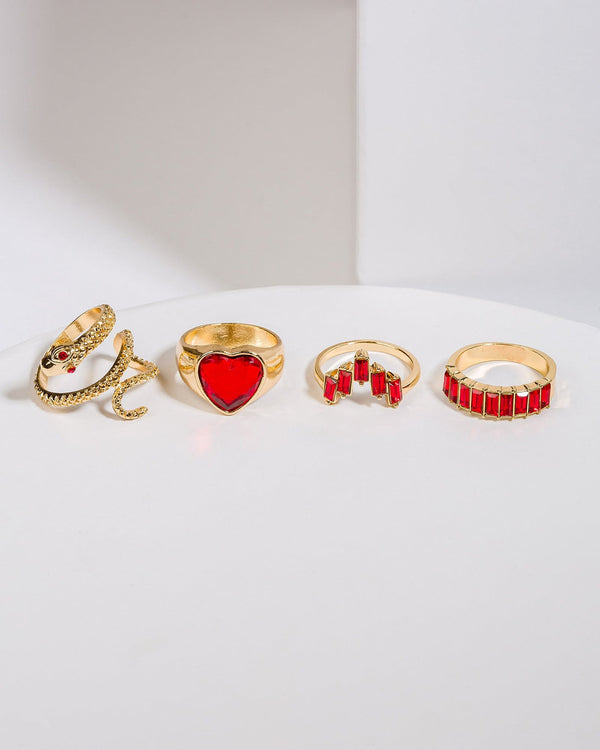 Colette by Colette Hayman Red Snake Crystal Ring  Pack