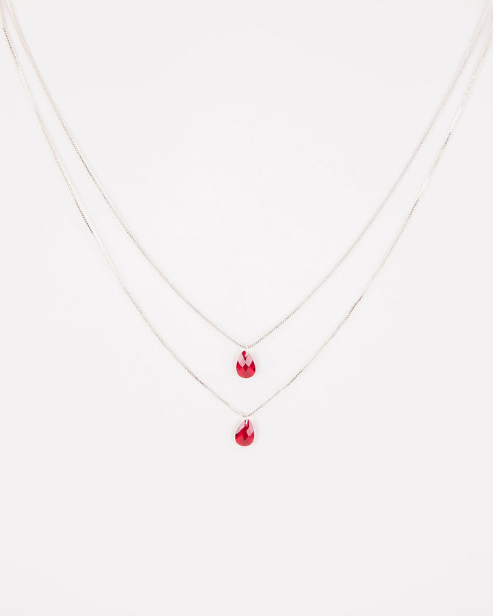 Colette by Colette Hayman Red Teardrop Stack Necklace Pack