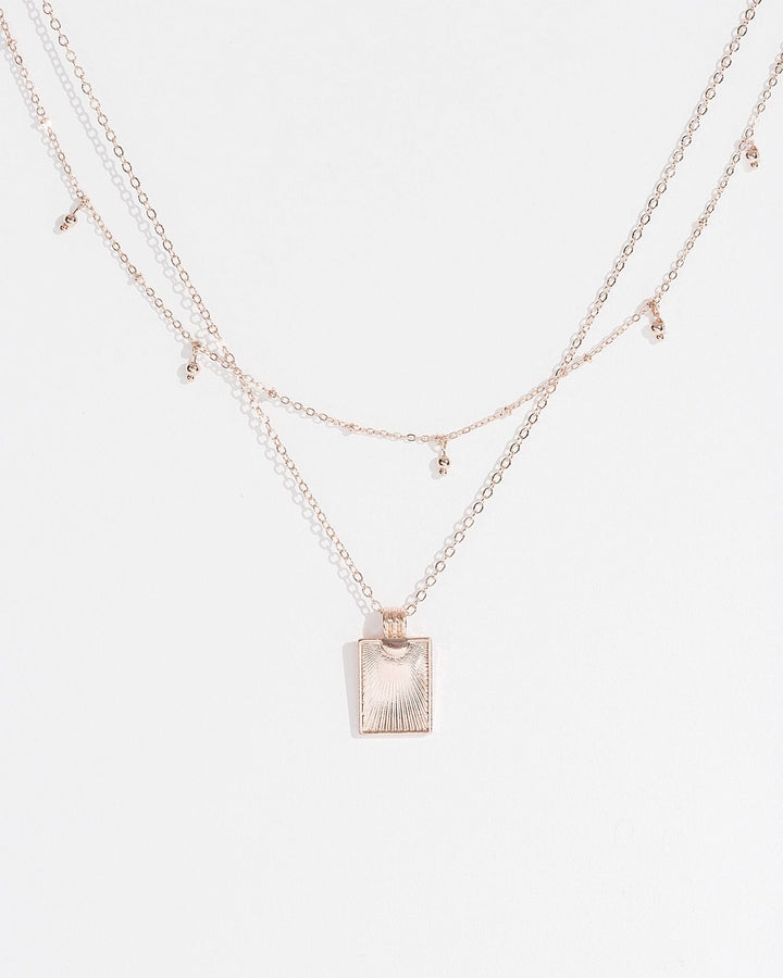 Colette by Colette Hayman Rose Gold Lined Pendant Necklace Pack