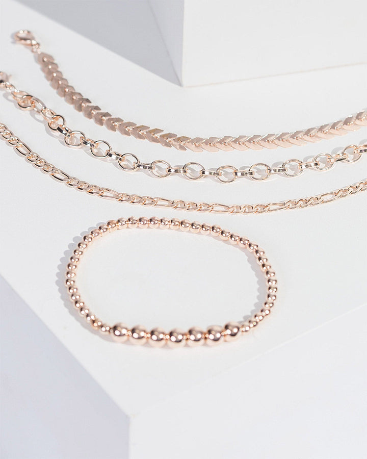 Colette by Colette Hayman Rose Gold Multi Chain Bracelet Pack