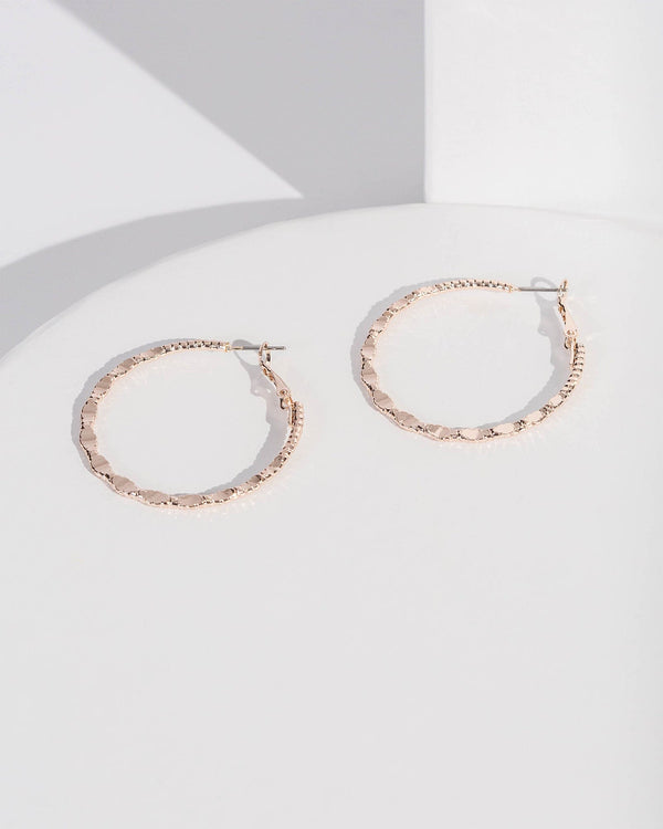 Colette by Colette Hayman Rose Gold Scoop Detailed Hoop Earrings