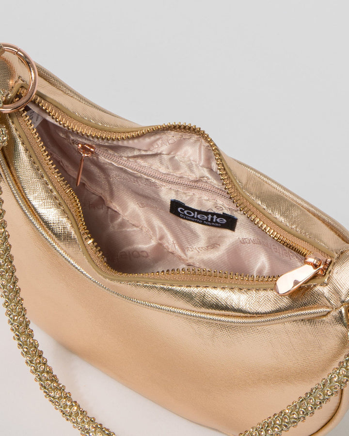 Colette by Colette Hayman Rose Gold Tarryn Cresent Shoulder Bag