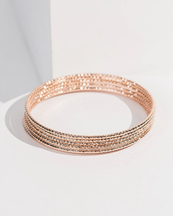 Colette by Colette Hayman Rose Gold Textural Multi Bracelet Pack