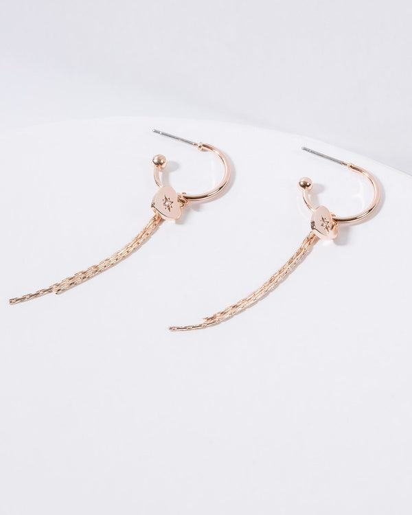 Colette by Colette Hayman Rose Gold Thread Through Heart Earrings