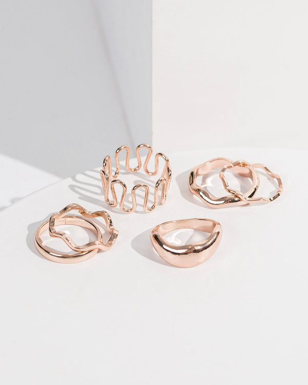 Colette by Colette Hayman Rose Gold Wiggly Multi Ring Pack