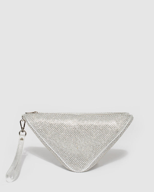 Colette by Colette Hayman Silver Amy Triangle Clutch Bag