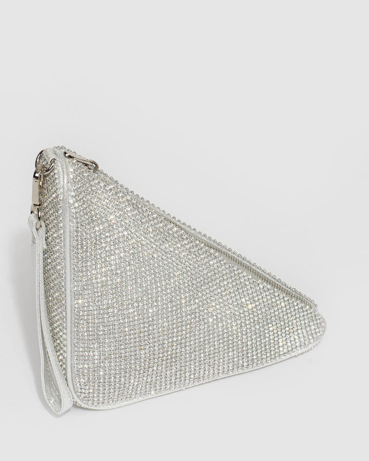 Colette by Colette Hayman Silver Amy Triangle Clutch Bag