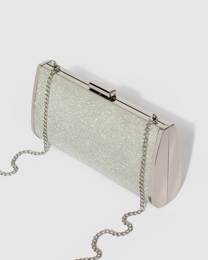 Colette by Colette Hayman Silver Anela Hardcase Clutch Bag