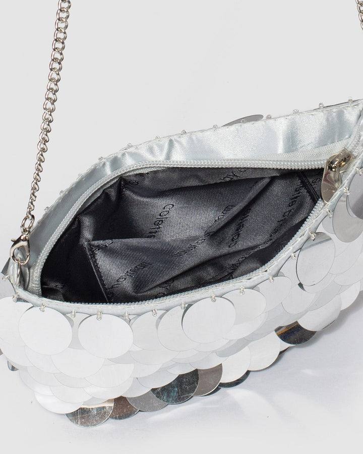 Colette by Colette Hayman Silver Ari Sequin Shoulder Bag