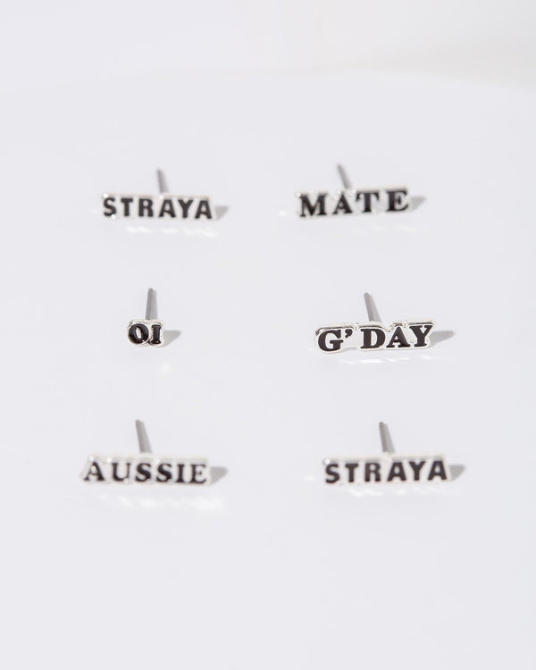 Colette by Colette Hayman Silver Australian Slang Earring Pack