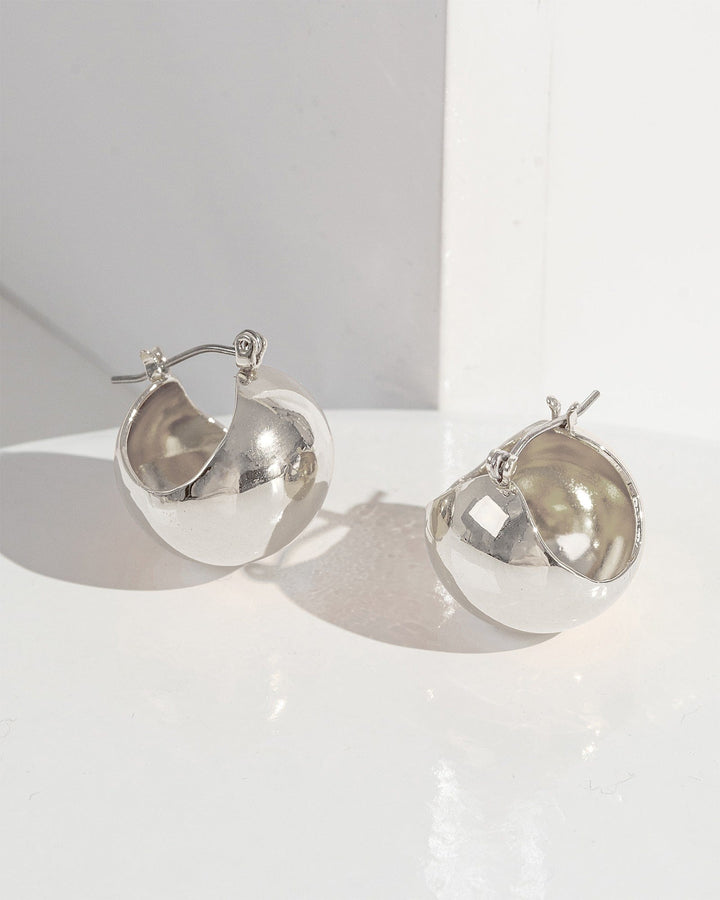 Colette by Colette Hayman Silver Ball Hoop Huggie Earrings