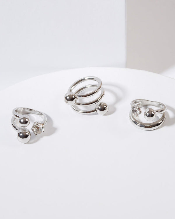 Colette by Colette Hayman Silver Ball Statement Ring Pack