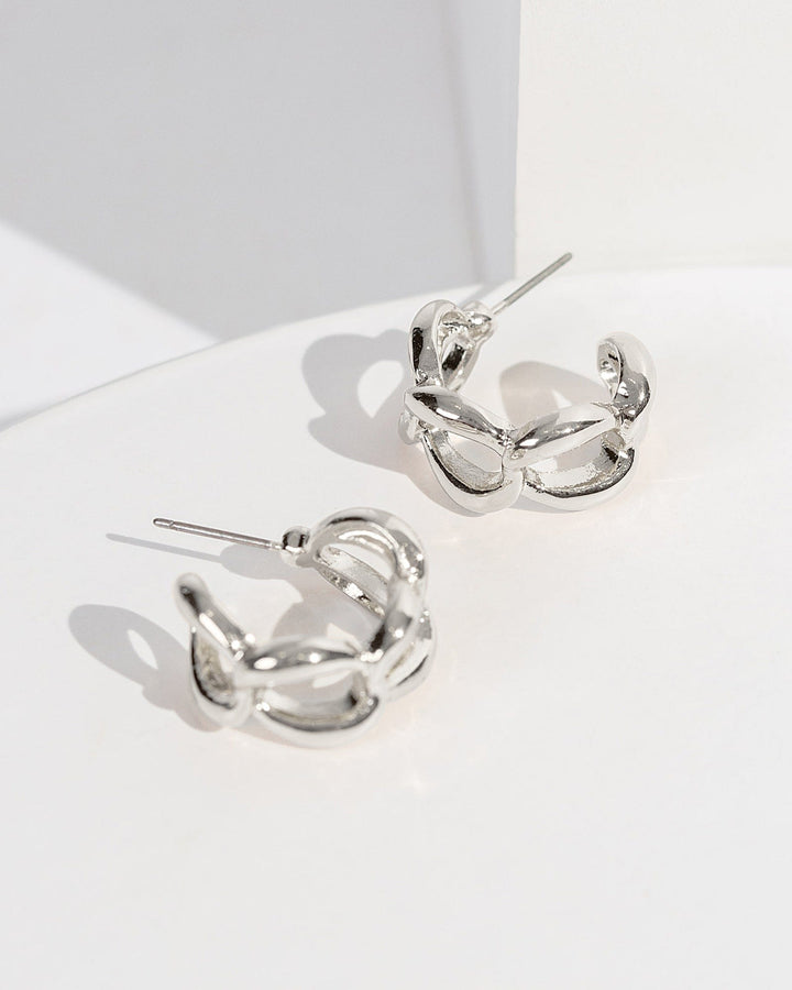 Colette by Colette Hayman Silver Chain Huggie Hoop Earrings